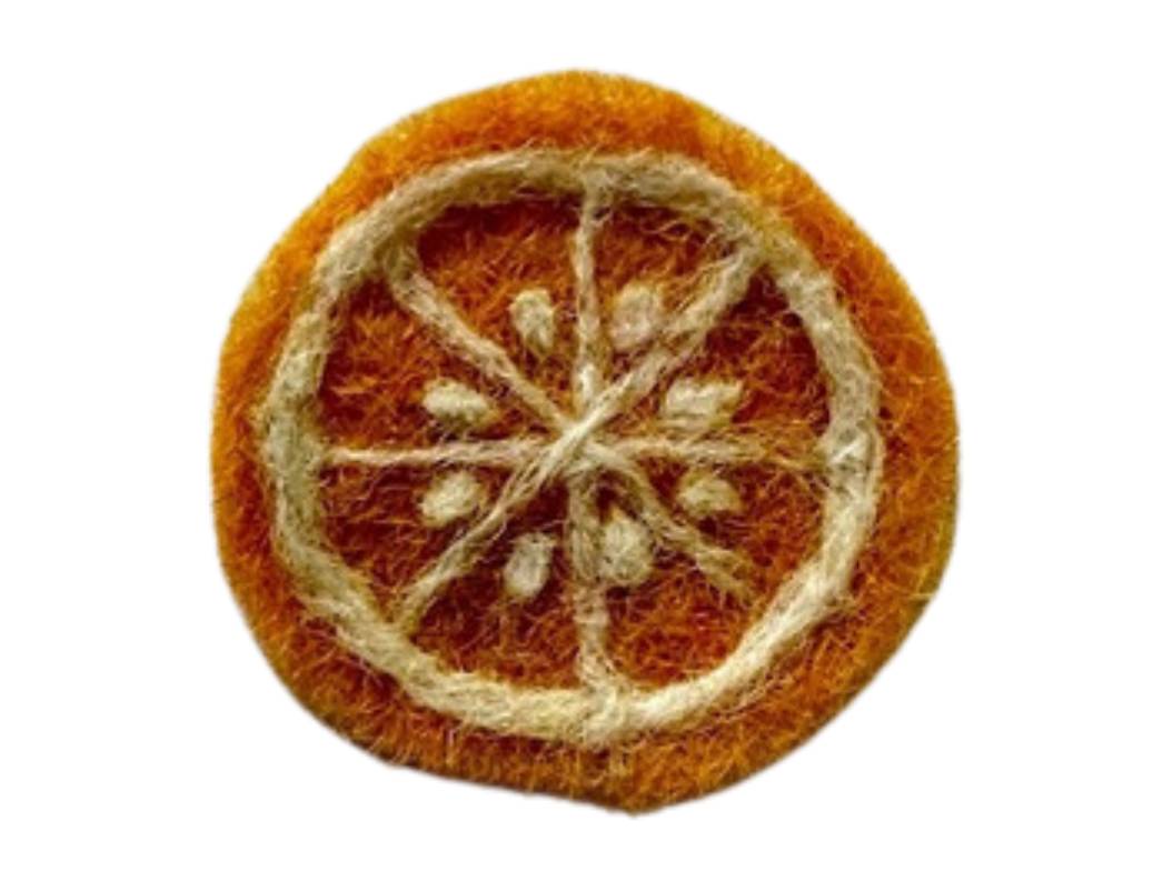 Filzsticker Orange, handgefilzt, orange