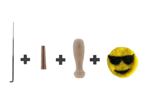 Filzsticker Smiley Sonnenbrille, handgefilzt, gelb