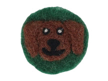 Filzsticker Labrador, handgefilzt, grün