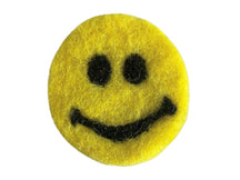 Filzsticker Smiley, handgefilzt, gelb