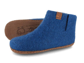 Yeti Kids Kinderhausschuhe mit Ledersohle, blau