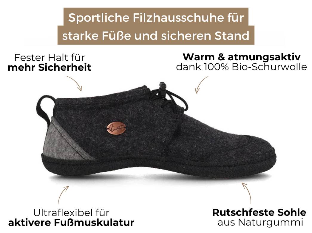 Barfußschuhe Nomad, dunkelgrau / schwarz